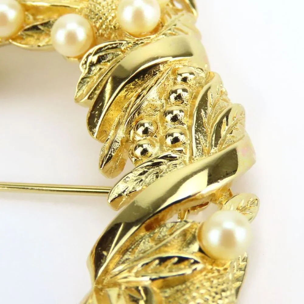 Christian Dior Brooch Metal Gold Wreath Plated Accessories - Picture 4 of 9